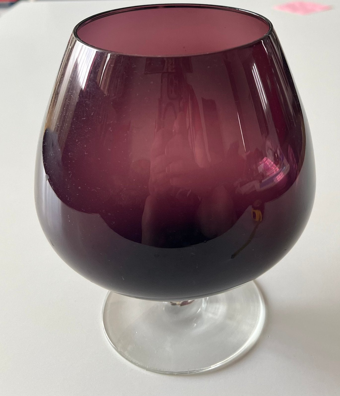Vintage Italiaanse paarse glazen vaas 17х10cm., Huis en Inrichting, Woonaccessoires | Vazen, Ophalen of Verzenden