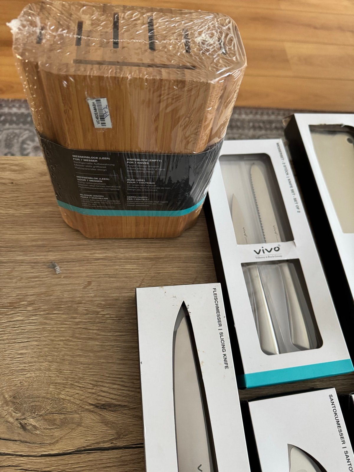 Vivo messenset met messenblok - Villeroy & Boch Group, Ophalen of Verzenden, Metaal, Overige merken, Nieuw