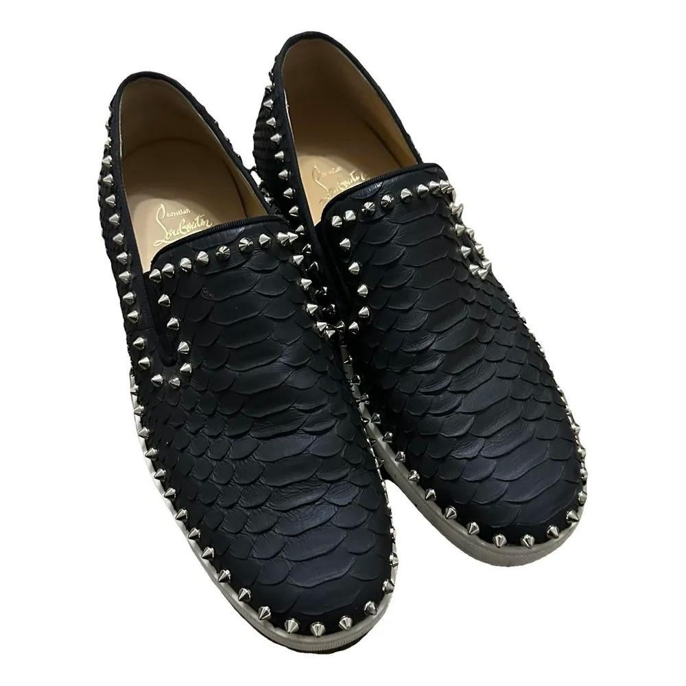 Christian Louboutin Roller Boat Sneakers Python - Blauw, Blauw, Ophalen of Verzenden, Sneakers of Gympen, Zo goed als nieuw