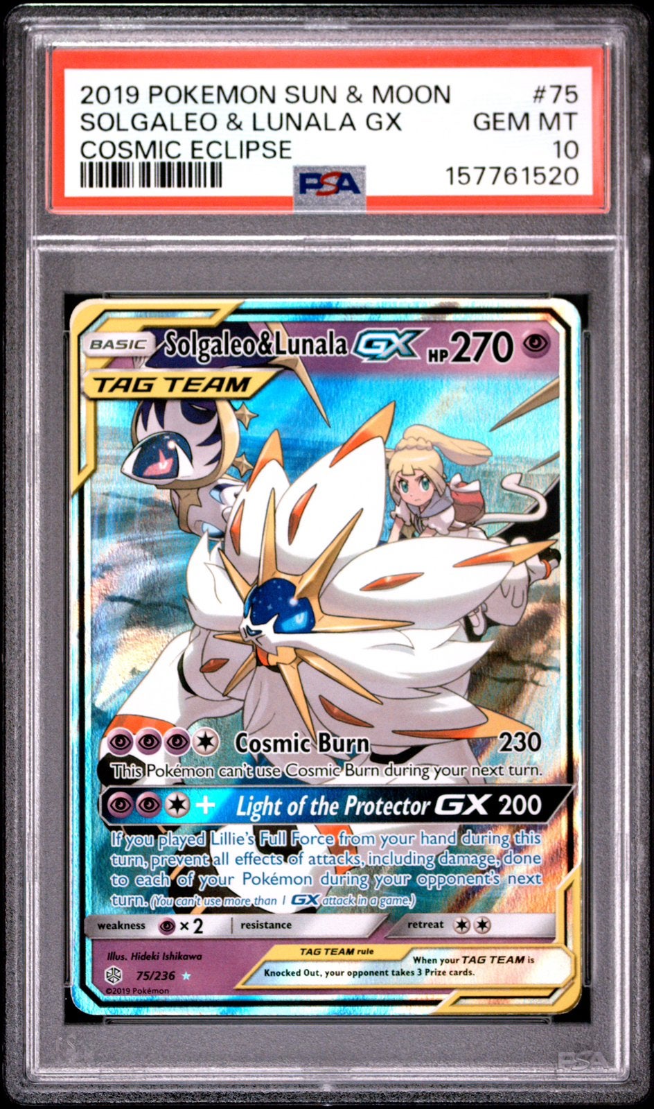 Solgaleo & Lunala GX Tag Team PSA 10, Ophalen of Verzenden, Zo goed als nieuw