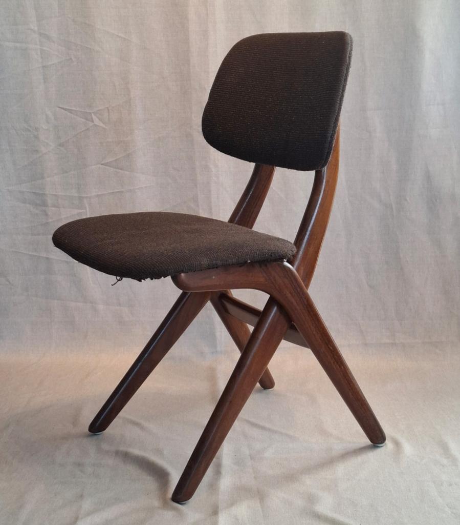 Vintage Louis van Teeffelen "Siccor" Stoel, Huis en Inrichting, Stoelen, Ophalen, Gebruikt, Bruin, Eén