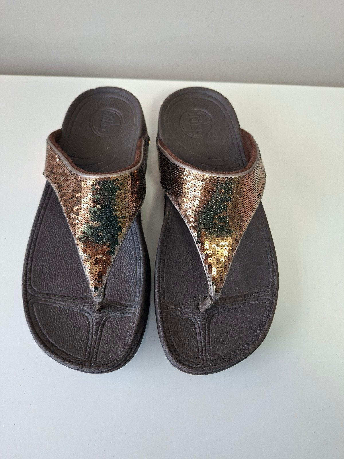 FitFlop Slippers Maat 38 met Pailletten, Slippers, Bruin, FitFlop, Ophalen of Verzenden
