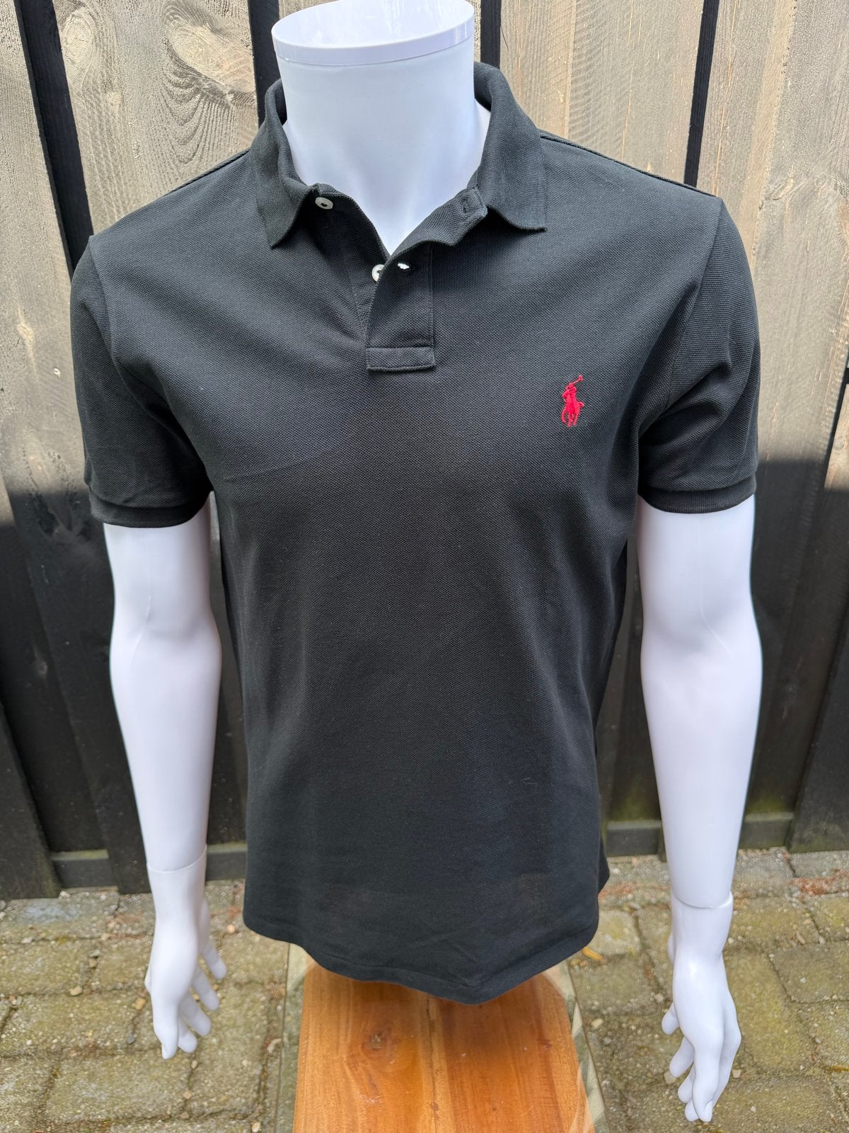 Polo Ralph Lauren Custom Slim Fit Polo - Zwart, Ophalen of Verzenden, Nieuw, Maat 48/50 (M), Zwart
