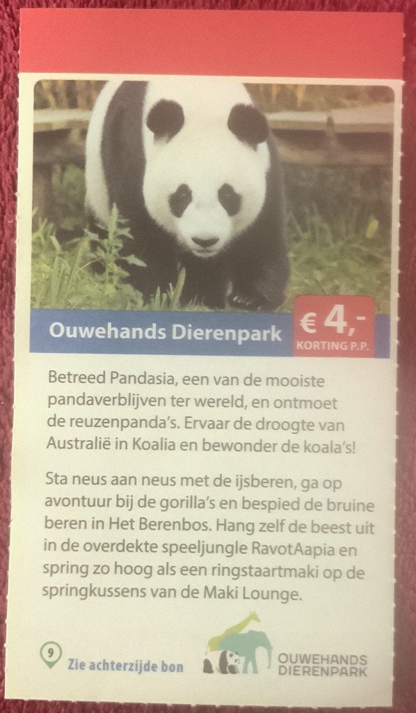 Ouwehands Dierenpark in Rhenen Voordeelbon, Drie personen of meer, Dierentuinbon