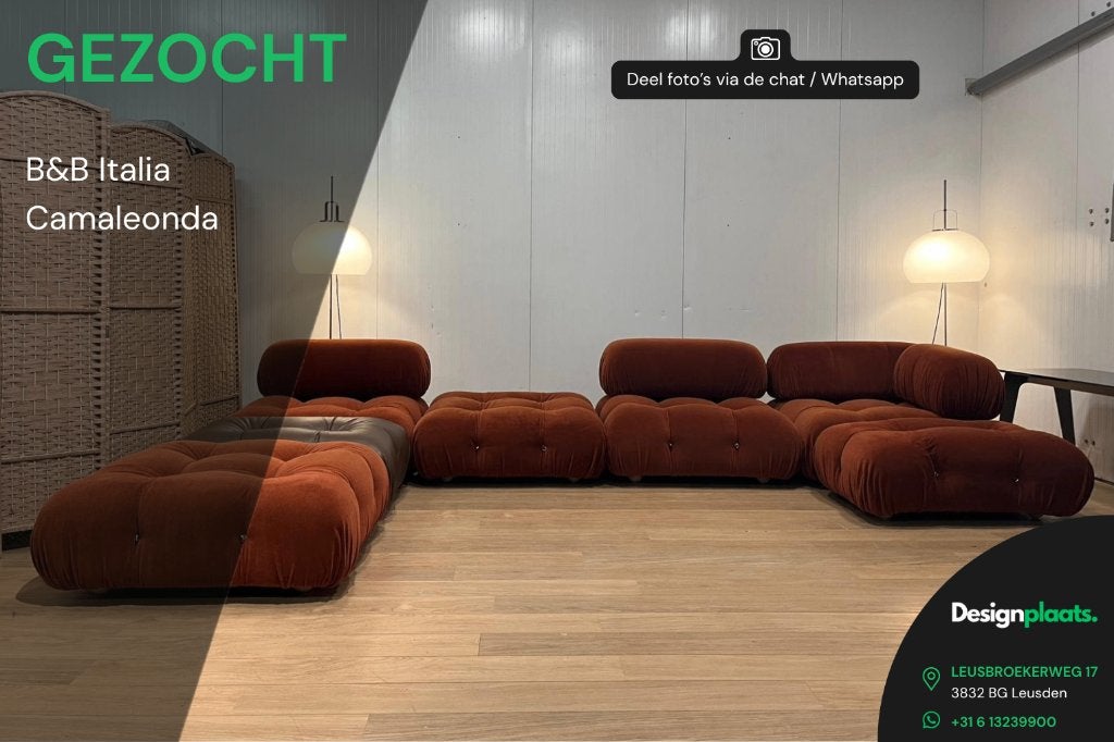 GEZOCHT: B&B Italia Camaleonda - Directe Inkoop, Design Bank Bankstel Zetel B&B Italia, B&B Italia, Minder dan 150 cm, Vierpersoons of meer