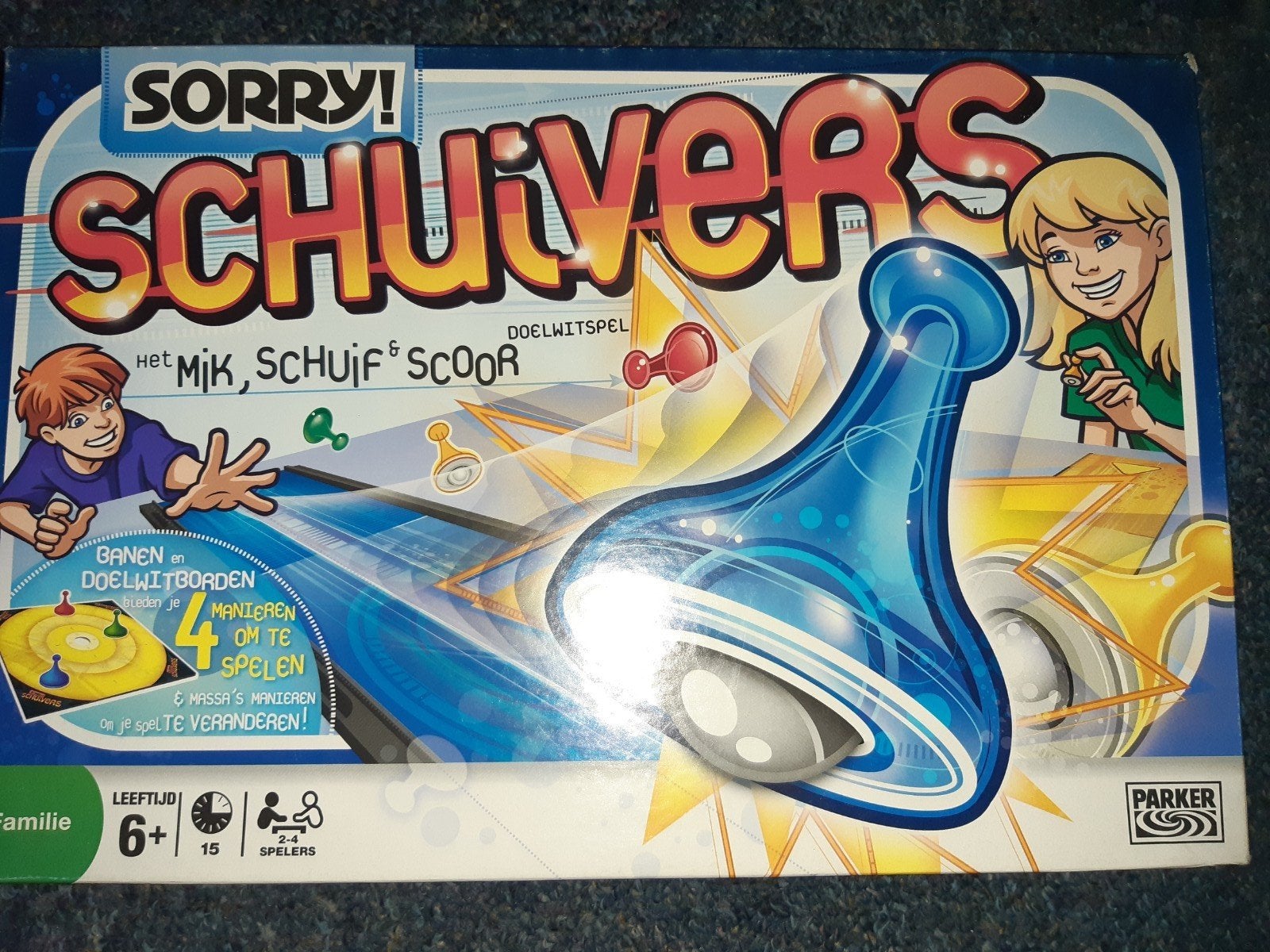 Sorry! Schuivers - familie bordspel, Drie of vier spelers, Ophalen of Verzenden, Zo goed als nieuw, Parker