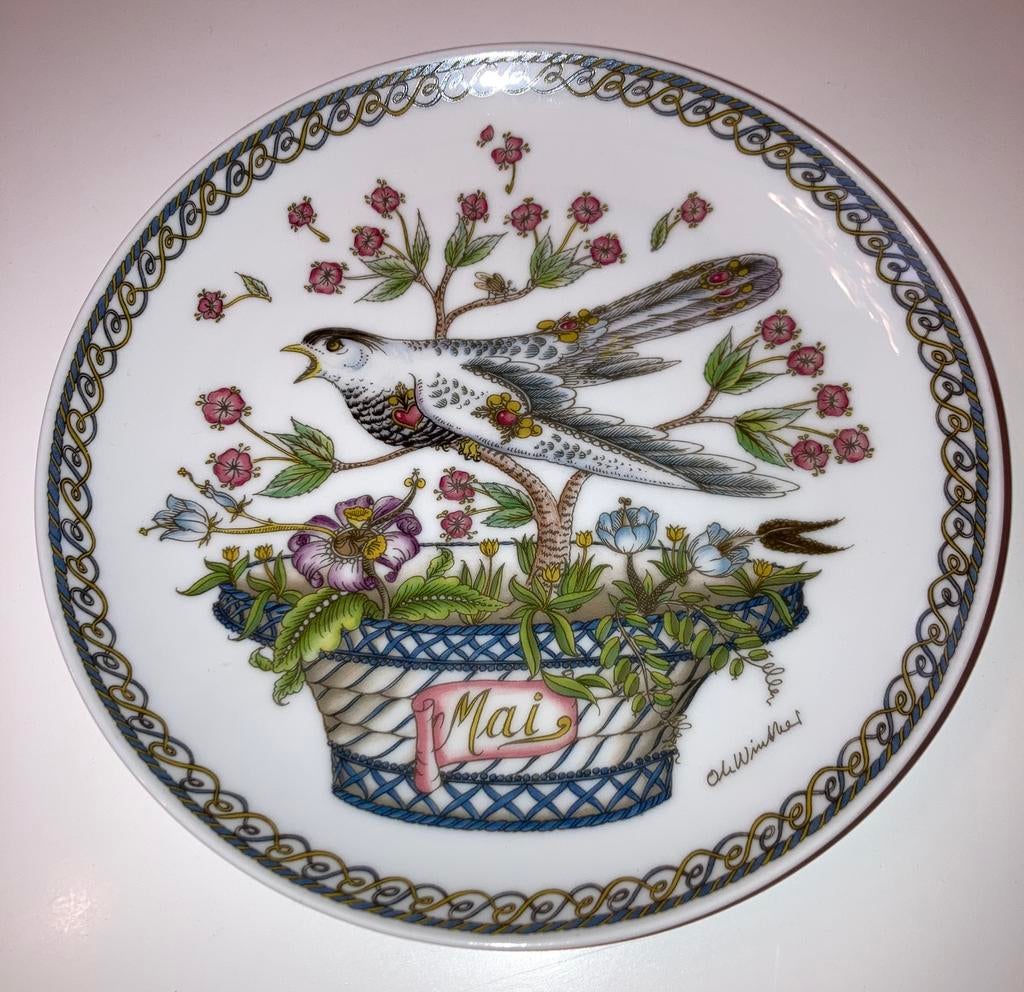 Bordje Mei Mai Hutschenreuther Ole Winther Kuckuck Koekoek, Verzenden