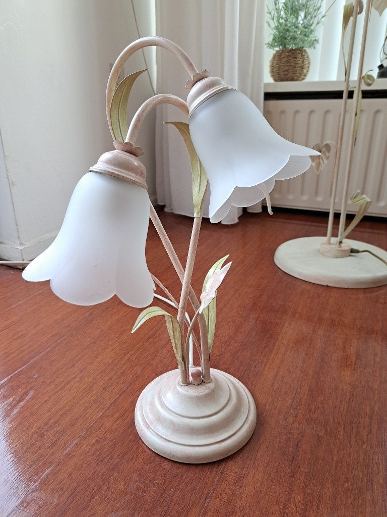 Florentijnse Lampenset (Vloer&Tafel) Jaren '80 / '90 Regency, Ophalen, Gebruikt, Metaal, Minder dan 100 cm