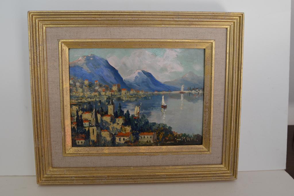 JURRIËN MARIUS BEEK Schilderij MEER v. LUGANO ZWITSERLAND K6, Verzenden
