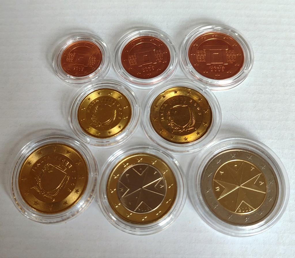 Malta 1 ct t/m 2 euro 2008 UNC in Capsule, Ophalen of Verzenden, Malta, Overige waardes, Losse munt