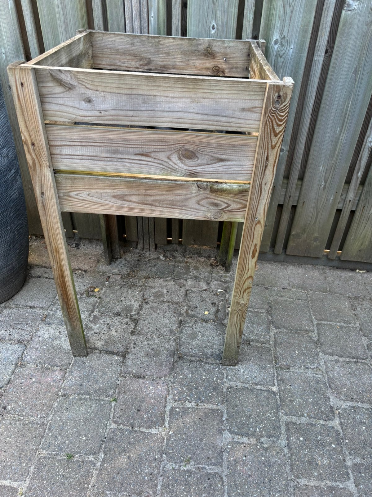 Verhoogde houten kruiden/moestuinbak, Tuin en Terras, Ophalen, Zo goed als nieuw, Rechthoekig, Hout