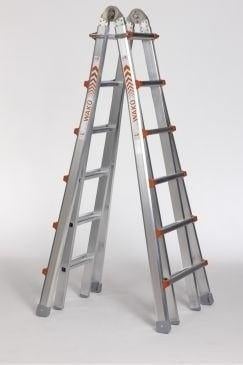 Waku Telescoopladder vouwladder 4 X 6, Doe-het-zelf en Verbouw, Ladders en Trappen, Ophalen, Zo goed als nieuw, Ladder, Opvouwbaar of Inschuifbaar