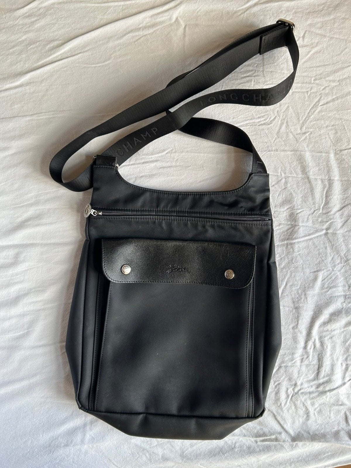 Longchamp Schoudertas - Zwart, Verzenden, Gebruikt, Zwart, Schoudertasje