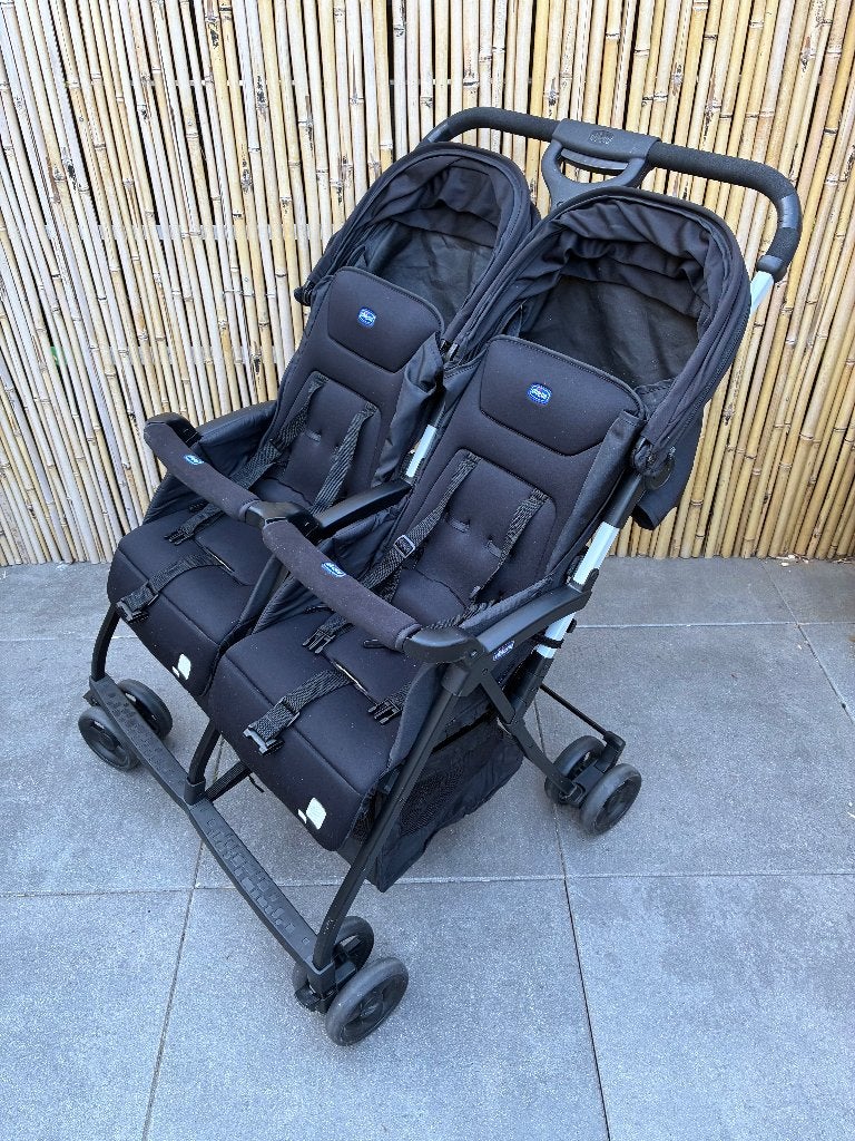 chicco tweeling buggy, Ophalen, Gebruikt, Overige merken, Verstelbare rugleuning
