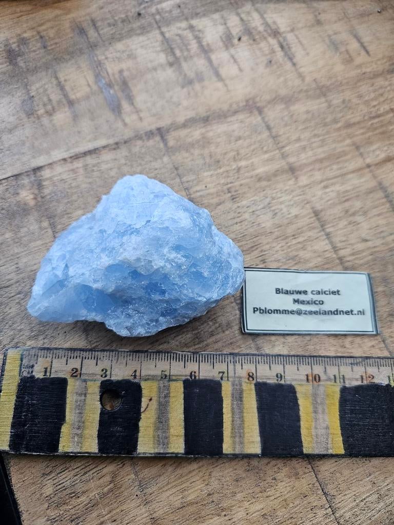 Ruwe Blauwe Calciet Steen uit Mexico, Verzamelen, Mineralen en Fossielen, Ophalen of Verzenden, Mineraal