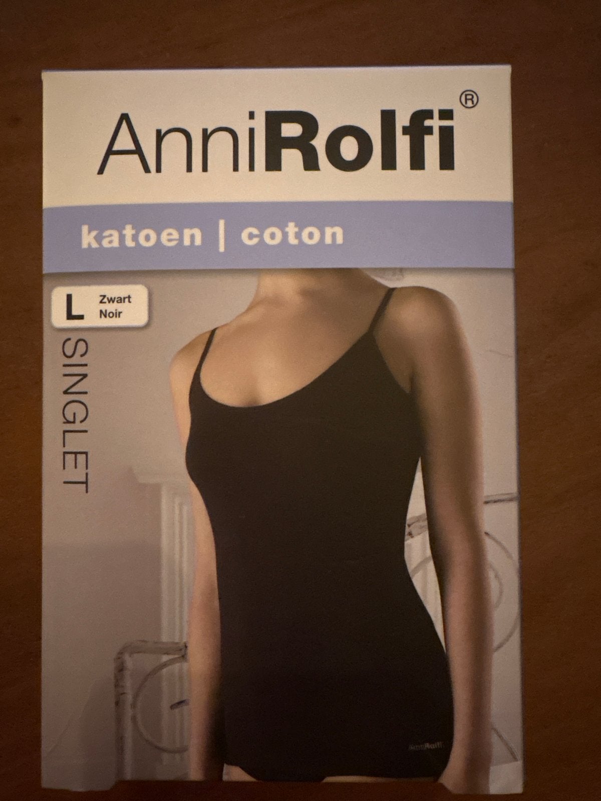 AnniRolfi Zwart Katoenen Singlet Maat L, Ophalen of Verzenden, Zwart, Hemd
