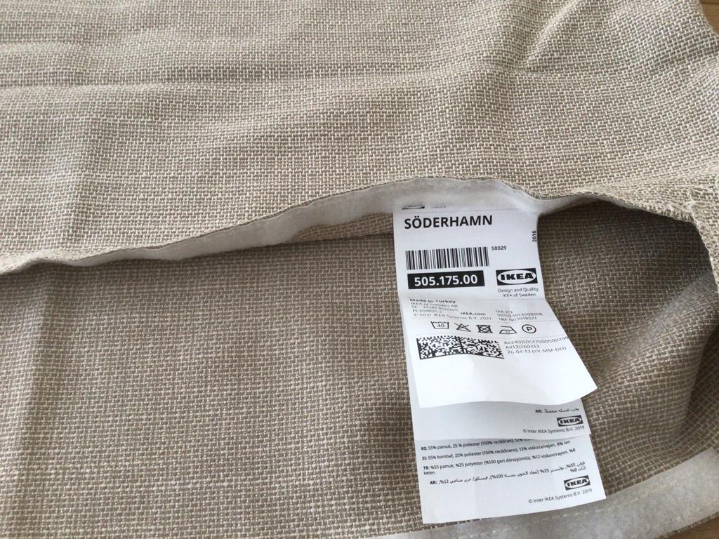 Nieuw 2x hoes armleuning Ikea Hillerad beige Soderhamn, Ophalen, Eenpersoons, Nieuw, 75 tot 100 cm