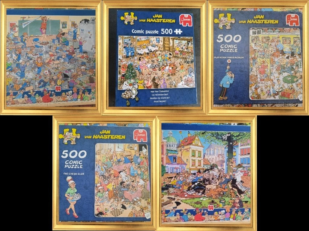 5 Jan van Haasteren puzzels 500 🧩, Hobby en Vrije tijd, Denksport en Puzzels, Zo goed als nieuw, Legpuzzel, 500 t/m 1500 stukjes