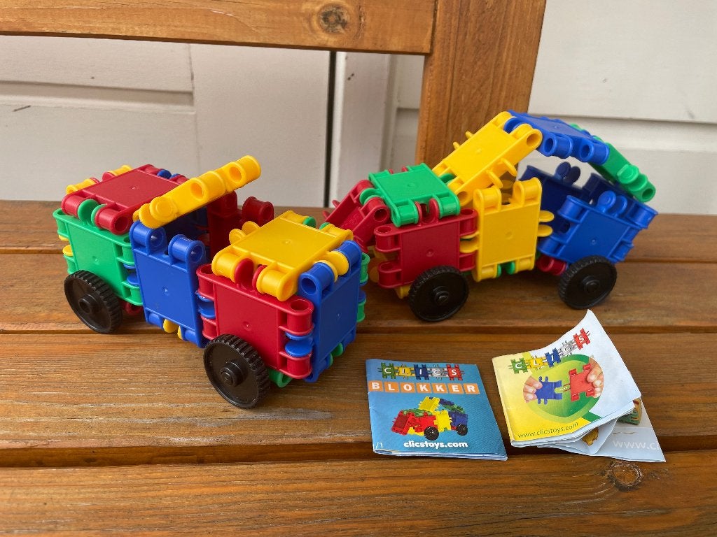 2x clics bouwstenen set speelgoed auto, Ophalen of Verzenden, Zo goed als nieuw