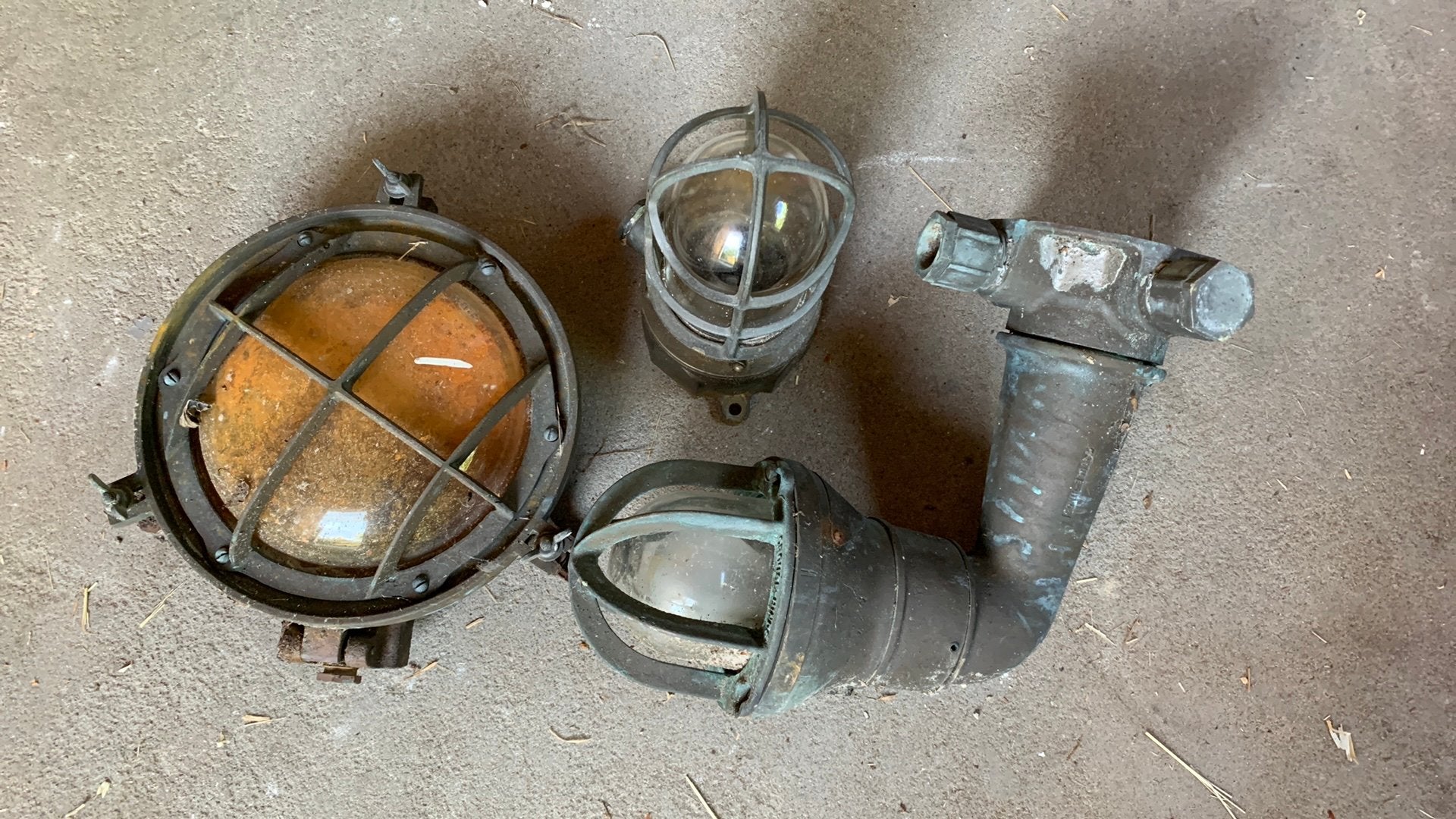 Industriele/Scheeps lampen 3x, Ophalen, Gebruikt, Metaal