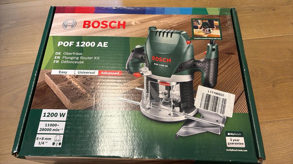 Bosch POF 1200 AE Bovenfrees - Nieuw in doos, Doe-het-zelf en Verbouw, Ophalen of Verzenden, Nieuw, Elektrisch, Bovenfrees