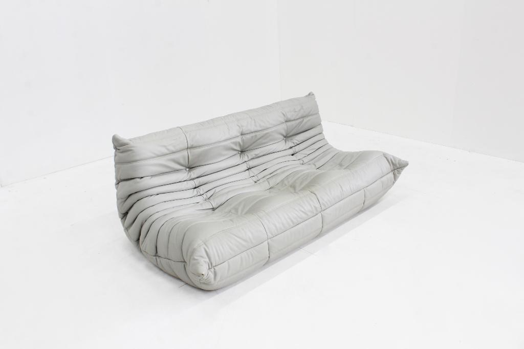 Vintage Togo 3-zits sofa leer Michel Ducaroy Ligne Roset, Vinage, design, 150 tot 200 cm, Driepersoons, Ophalen of Verzenden