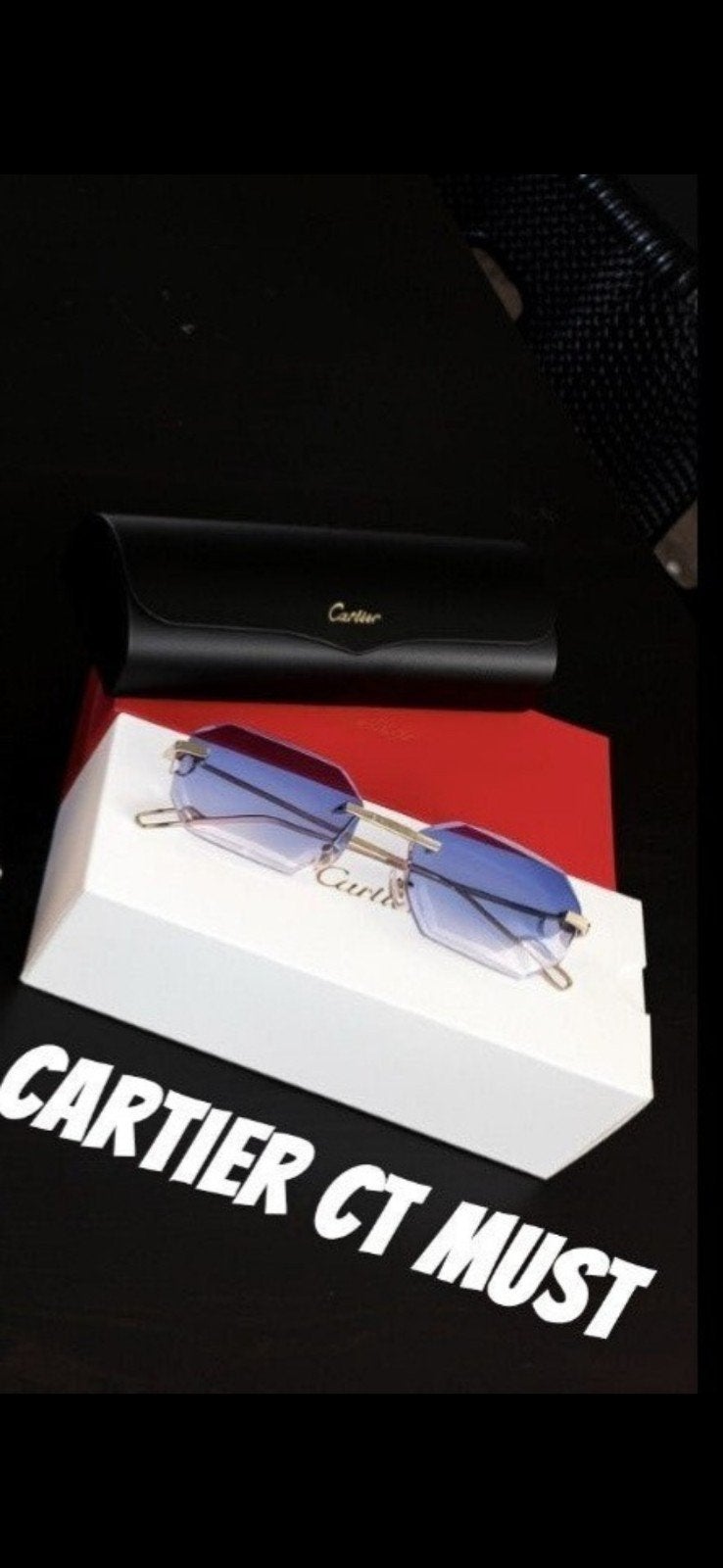 Cartier bril CT Mus, Blauw, Nieuw, Bril, Ophalen