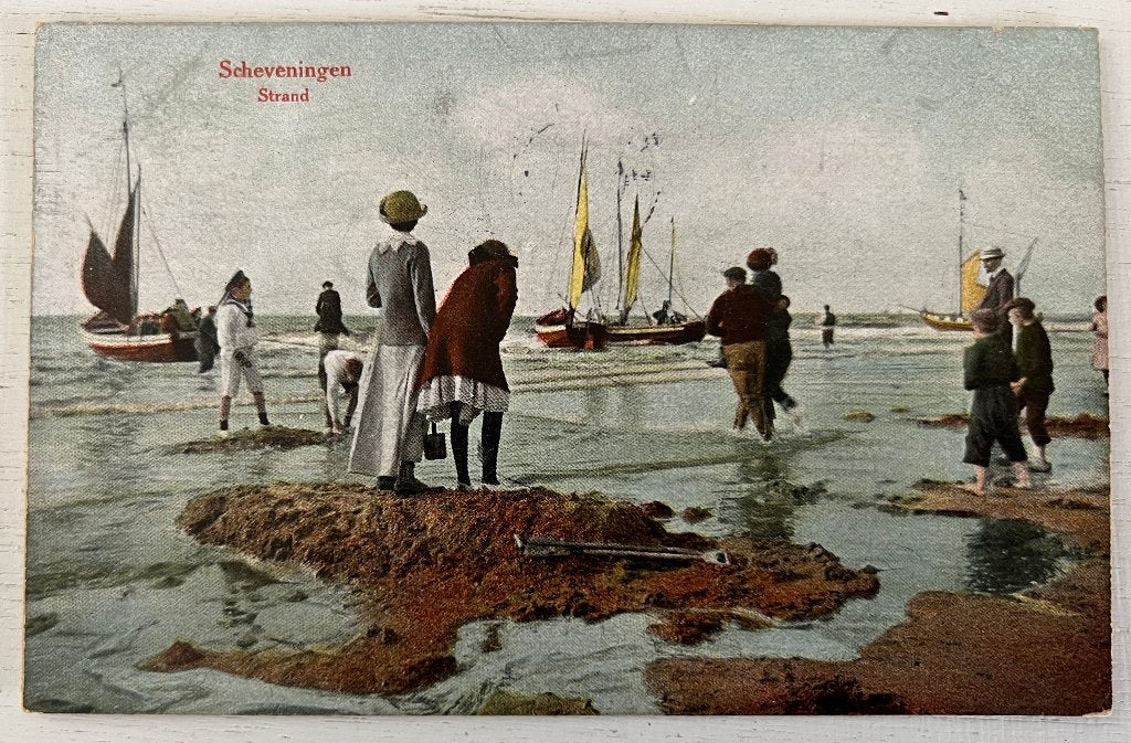 Oude Ansichtkaart - Scheveningen - Strand (1917), Ophalen of Verzenden, Voor 1920, Gelopen, Zuid-Holland