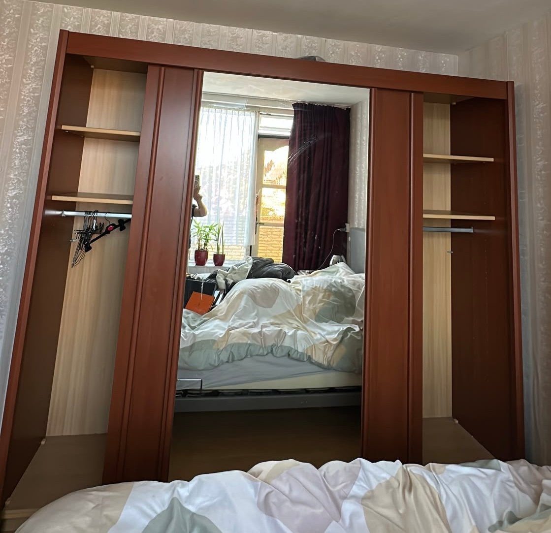 Kledingkast met schuifdeur, Huis en Inrichting, Kasten | Kledingkasten, Ophalen, Gebruikt, 200 cm of meer, 200 cm of meer