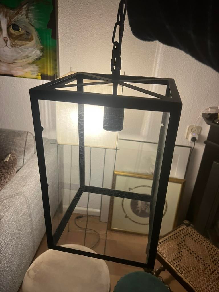 Metal hanglamp zwart z.g.a.n. 60cm, Ophalen of Verzenden, Zo goed als nieuw