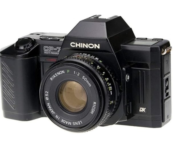 Chinon CP-7M 35MM SLR filmcamera met lens, Ophalen of Verzenden, Spiegelreflex, Overige Merken