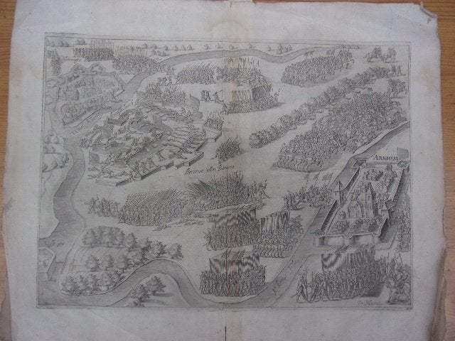 Ontzet van Knodsenburg 1591. Gelderland Betuwe Nijmegen Arnh, 22 cm, 1600 - 1699, Ophalen of Verzenden, Origineel