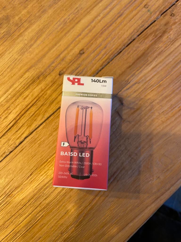 Nieuwe SPL BA15D LED lamp 230V 1.5W - Extra Warm Wit, Ophalen, Nieuw