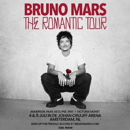 2x Bruno Mars - dinsdag 7 juli 2026 (veilige overdracht), Tickets en Kaartjes, Twee personen, Juli