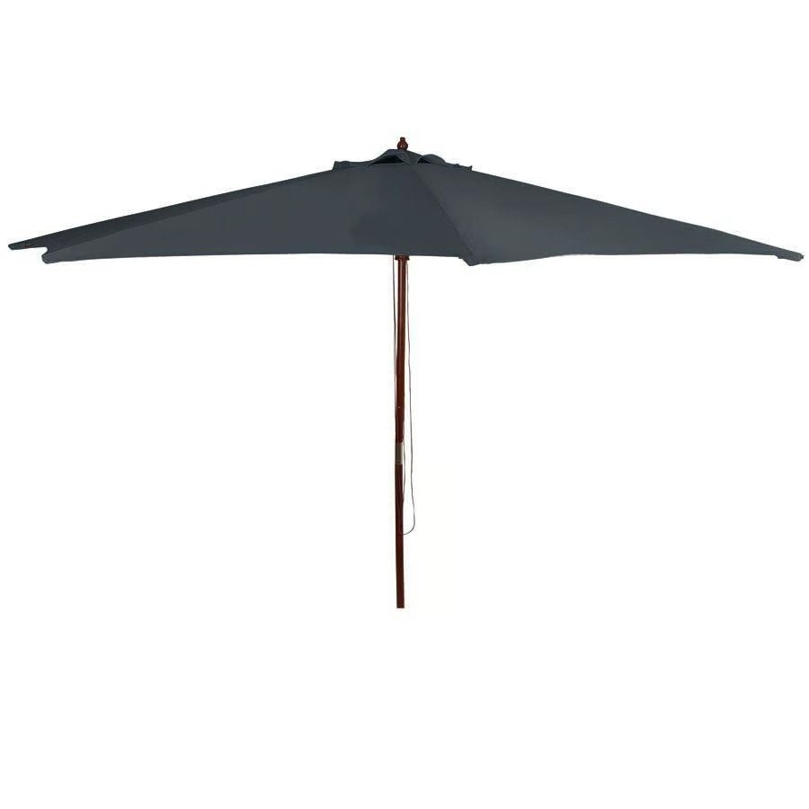 Parasol met houten stam en frame Ø 300 cm, Ophalen of Verzenden, Nieuw, 2 tot 3 meter, Stokparasol