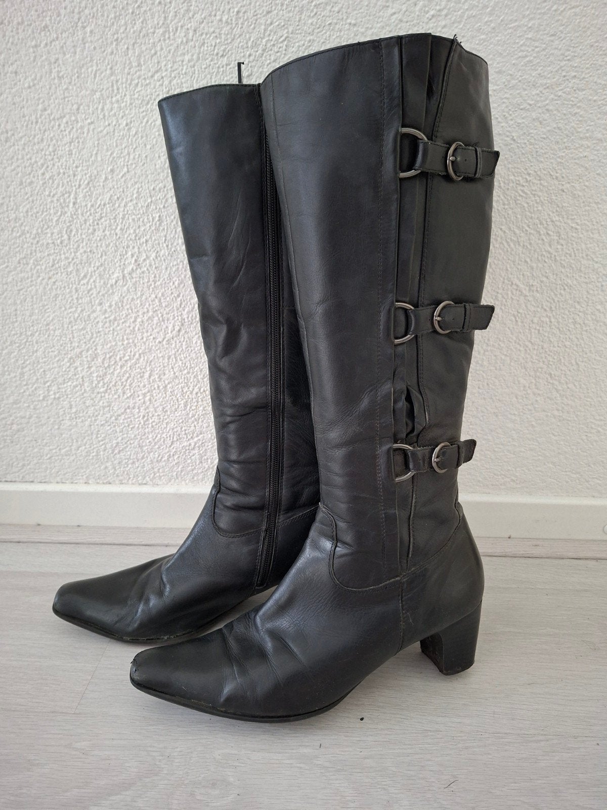 hoge zwarte dames laarzen maat 39, Ophalen, Hoge laarzen, Zwart, Gedragen