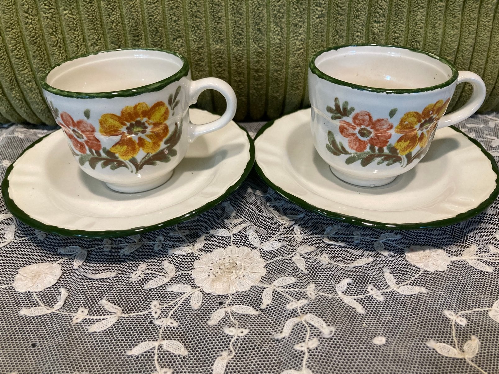 Vintage kop en schotel Pagnossin (100626), Huis en Inrichting, Keuken | Servies, Ophalen of Verzenden, Zo goed als nieuw, Overige stijlen