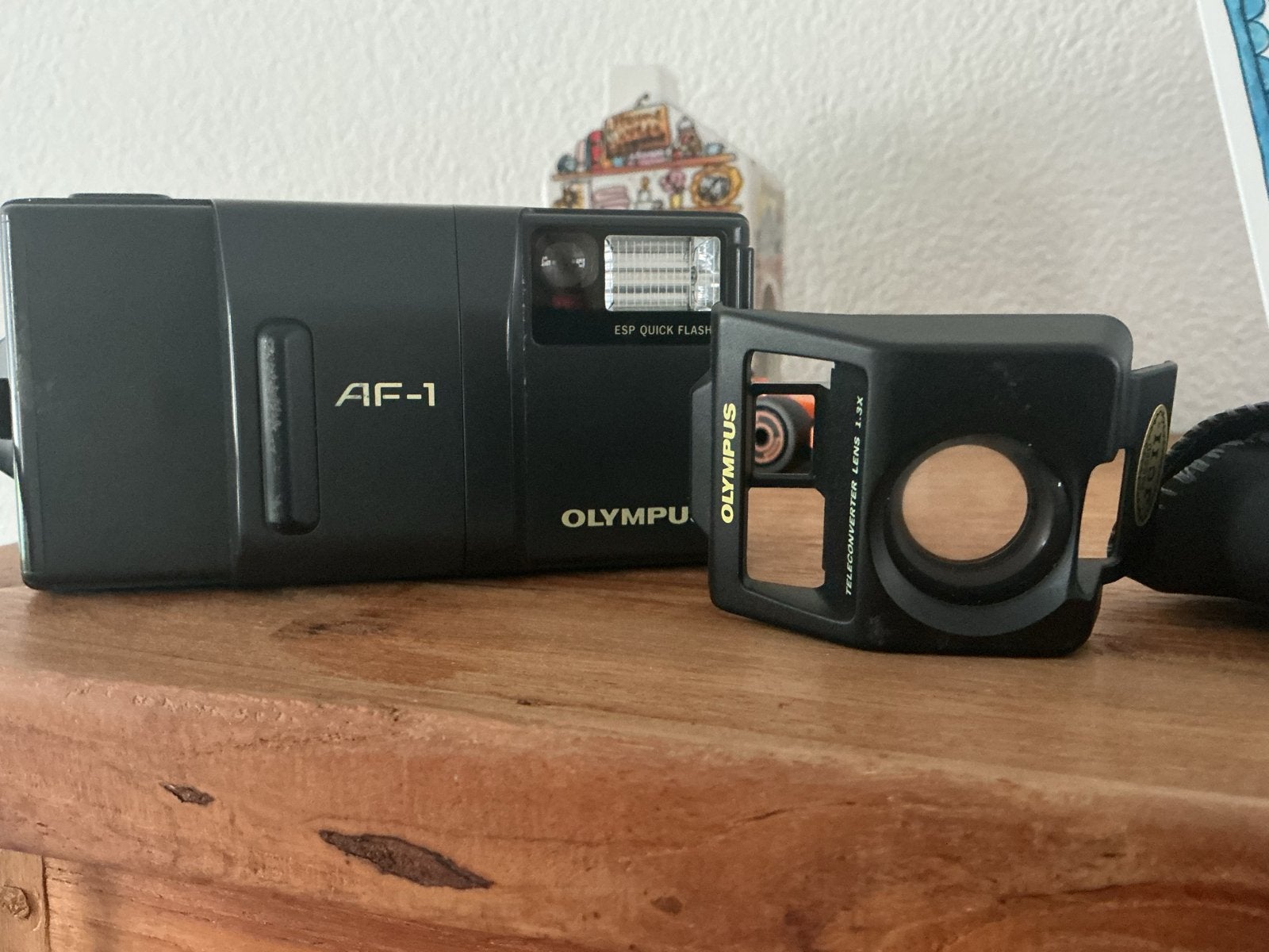 Olympus AF-1 Compact Camera met Teleconverter Lens 1.5x, Ophalen of Verzenden, Gebruikt, Compact, Olympus