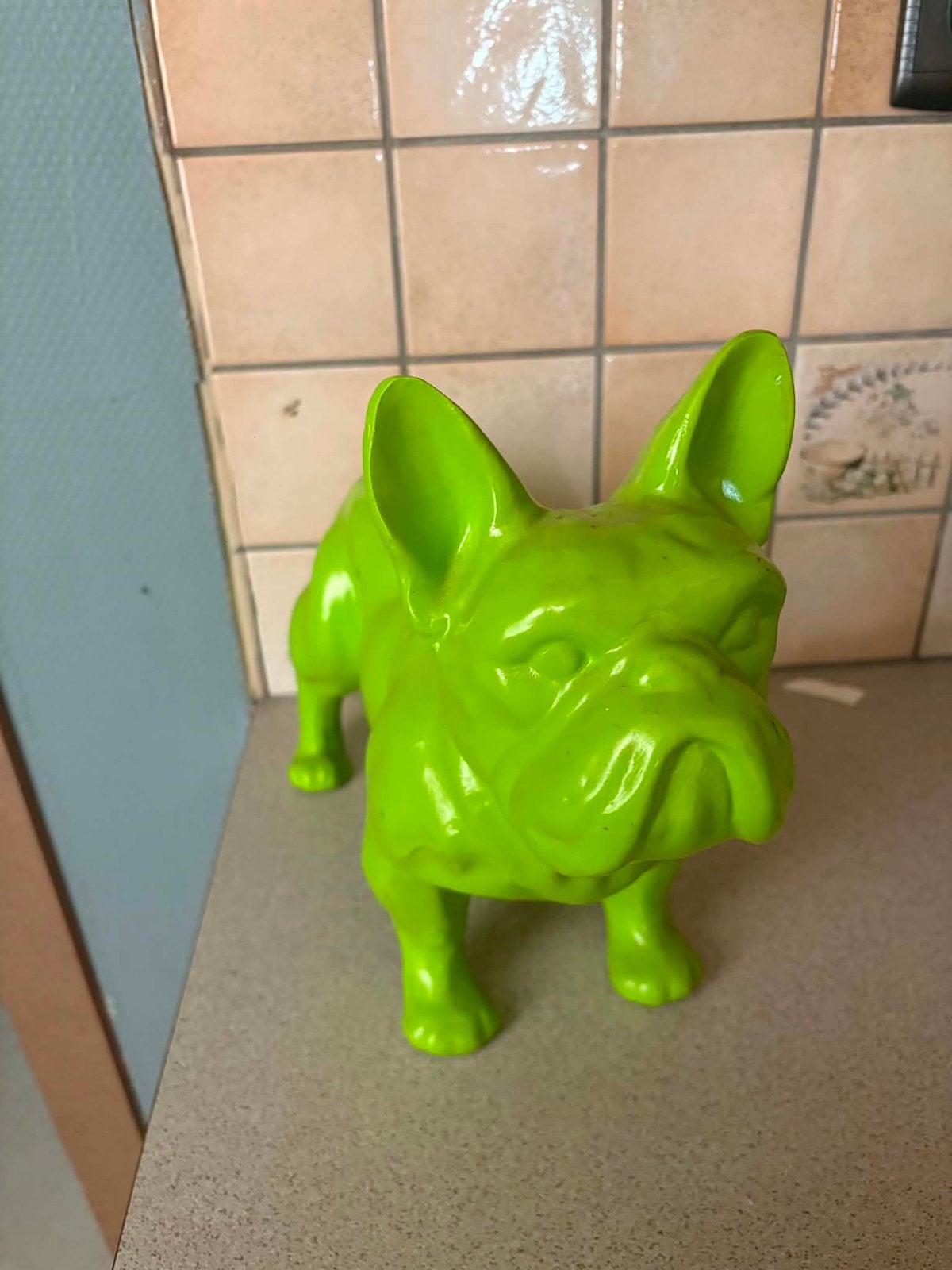 Beeld frande bulldog 35cm lang  15cm breed  27cm hoog, Ophalen, Zo goed als nieuw, Dier