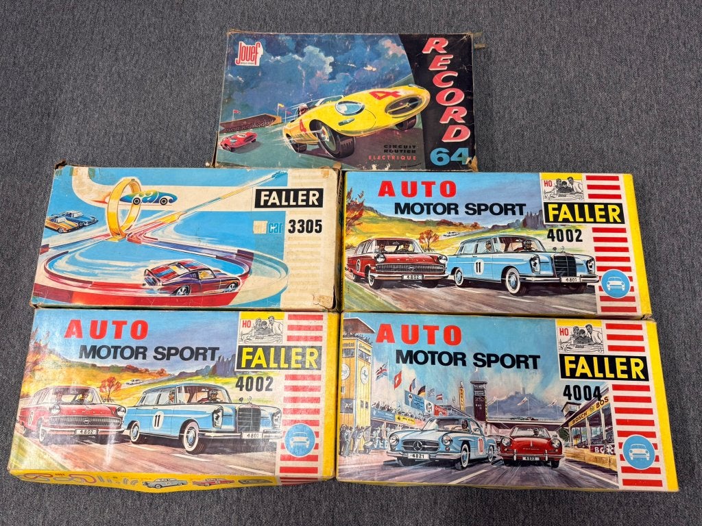5x Faller + Jouef racebanen en slot cars 1:87 zeldzaam!!, Gebruikt, Auto, 8124AD Wesepe, Info@dinkytoysinkoop.nl
