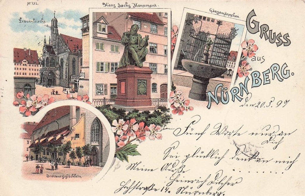 702-145-015 Gruss Aus Nurnberg, Verzenden, Voor 1920, Duitsland