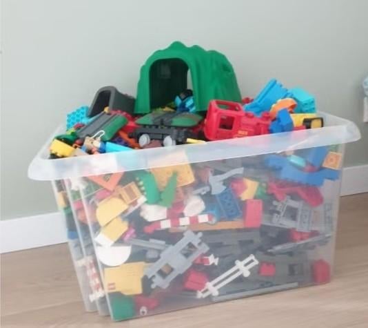 Lego Duplo grote bak met trein, Ophalen, Zo goed als nieuw, Complete set, Duplo