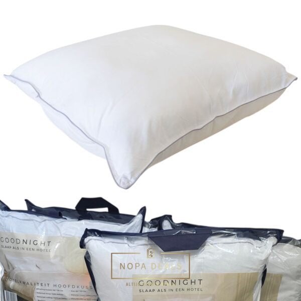 Hotelkwaliteit Hoofdkussen - 60x70cm - Wasbaar, Wit, Vierkant, Nieuw, Ophalen of Verzenden