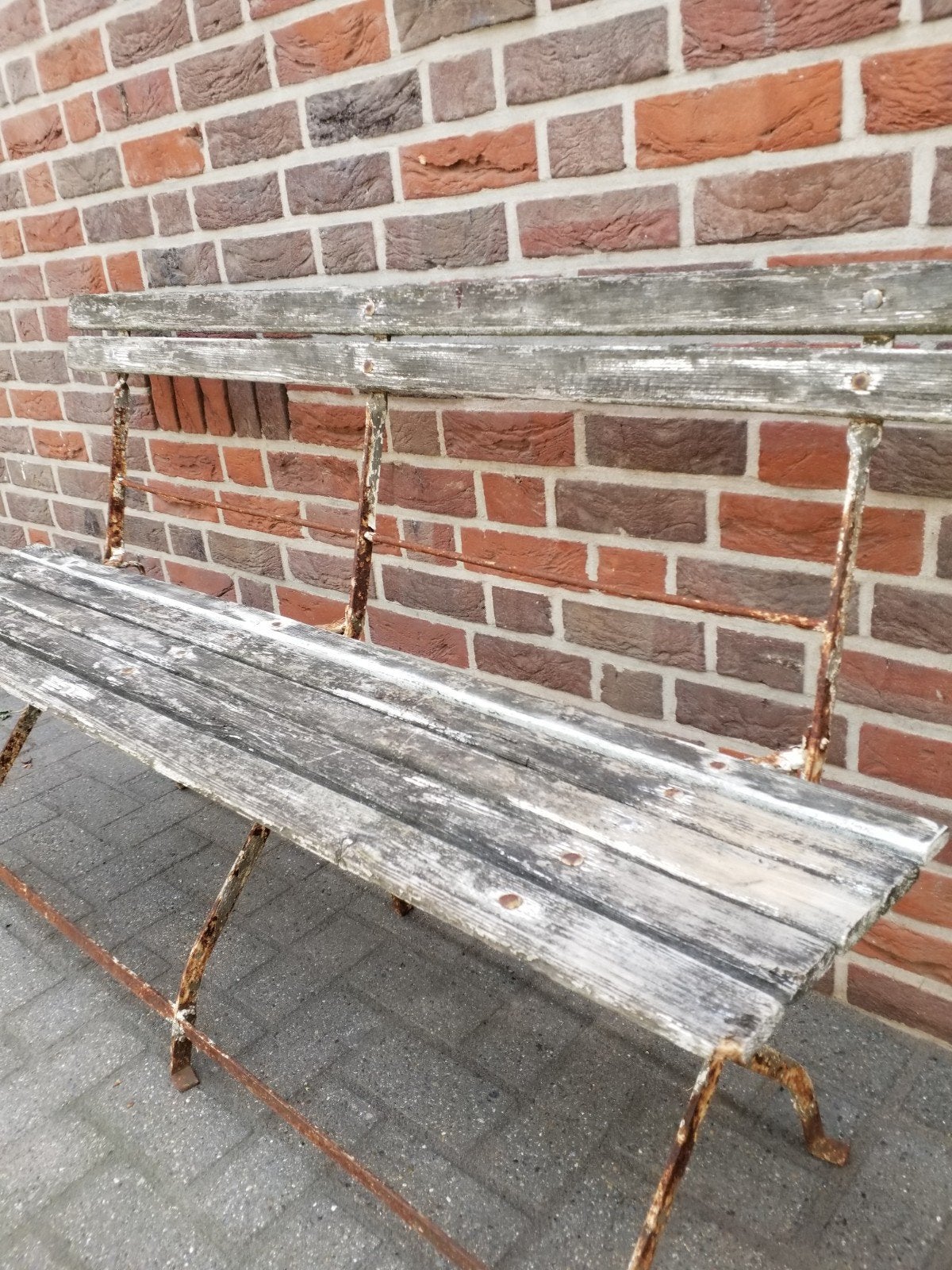 Mooie oude Franse bank, 150cm breed, zithoogte 51cm, Ophalen