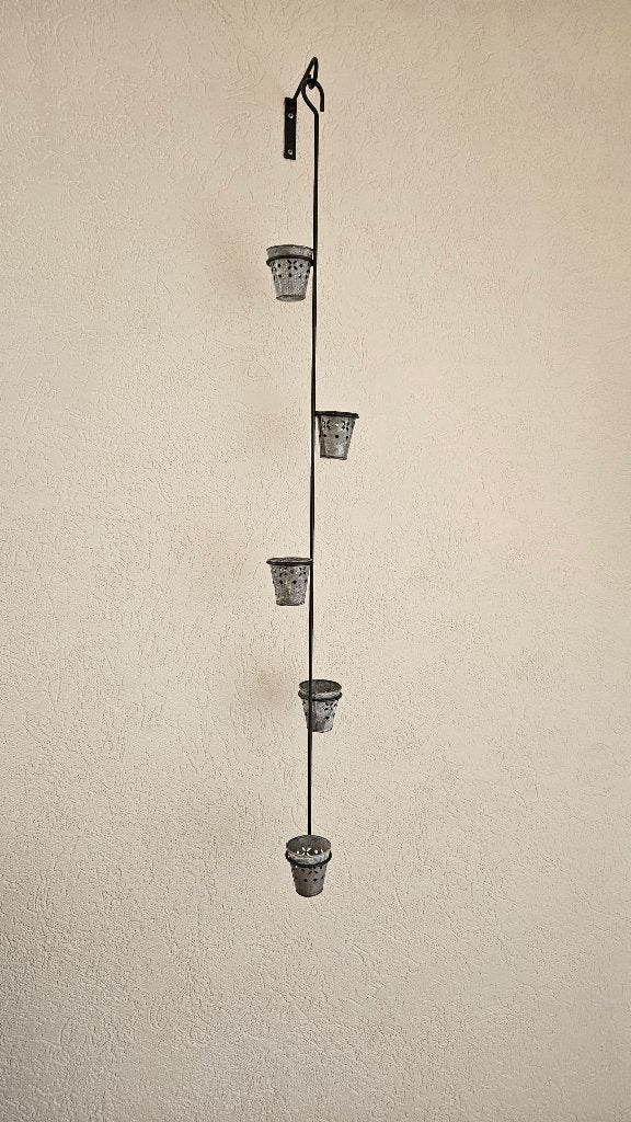 Wand waxinelichthouder met verwisselbarre houders, Ophalen, Zwart, 116 cm, Waxinelichthouder