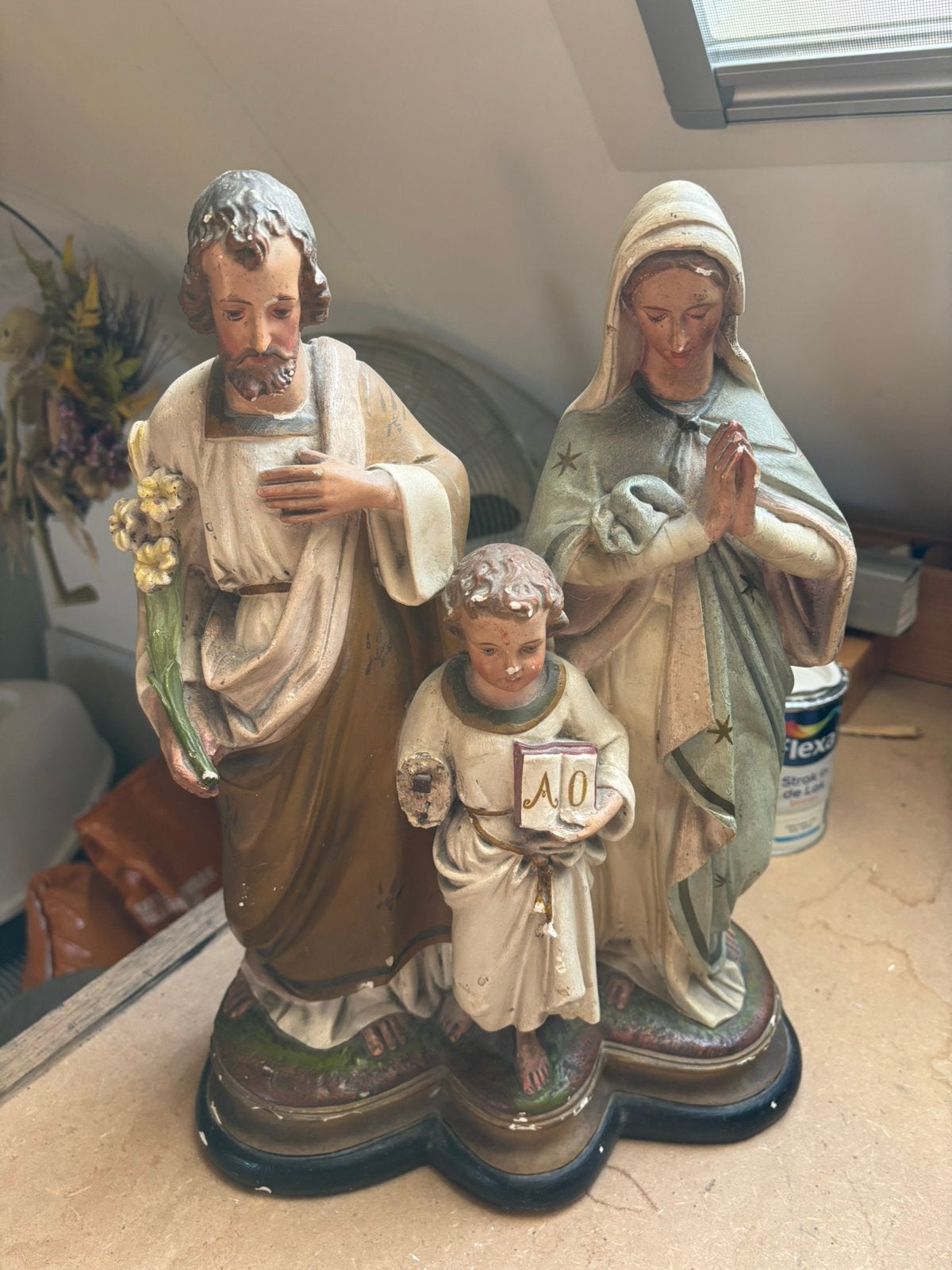 Heilige familie beeld, Antiek en Kunst, Antiek | Religie, Ophalen of Verzenden