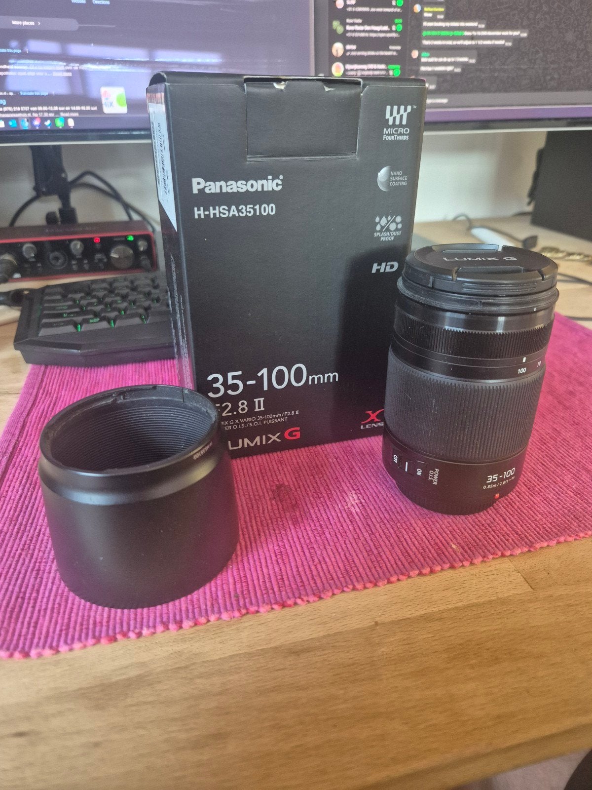 Panasonic Lumix G Vario 35-100mm f/2.8 II Power O.I.S., Micro Four Thirds, Autofocus, Zo goed als nieuw, Panasonic