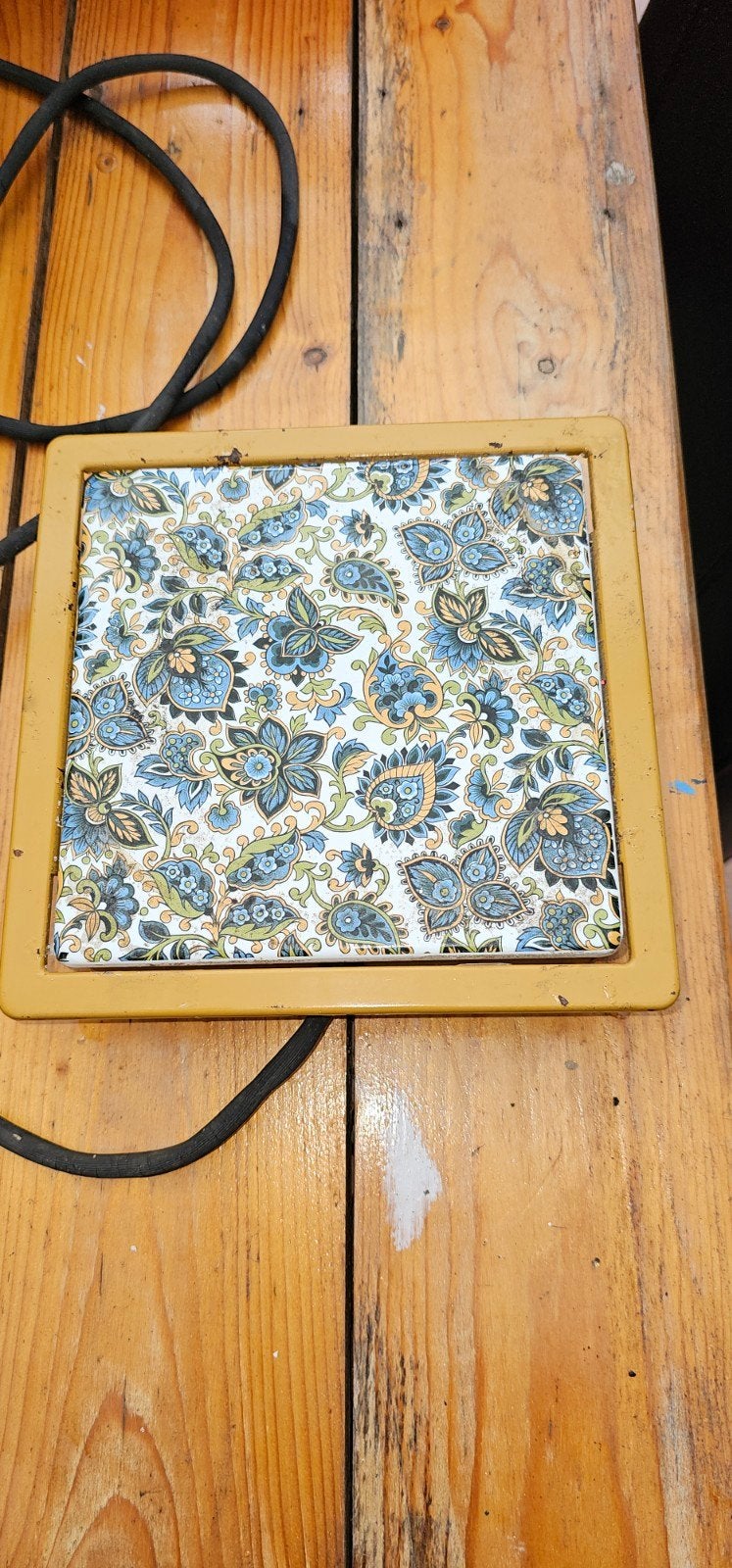 Vintage elektrische theewarmer met bloemenpatroon, Ophalen