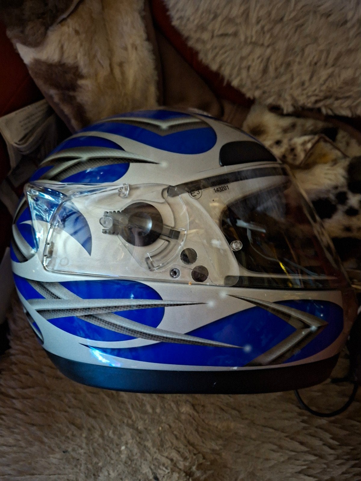 Nolan Integraalhelm - Blauw/Zilver, Motoren, Ophalen of Verzenden, Integraalhelm, Tweedehands, Dames