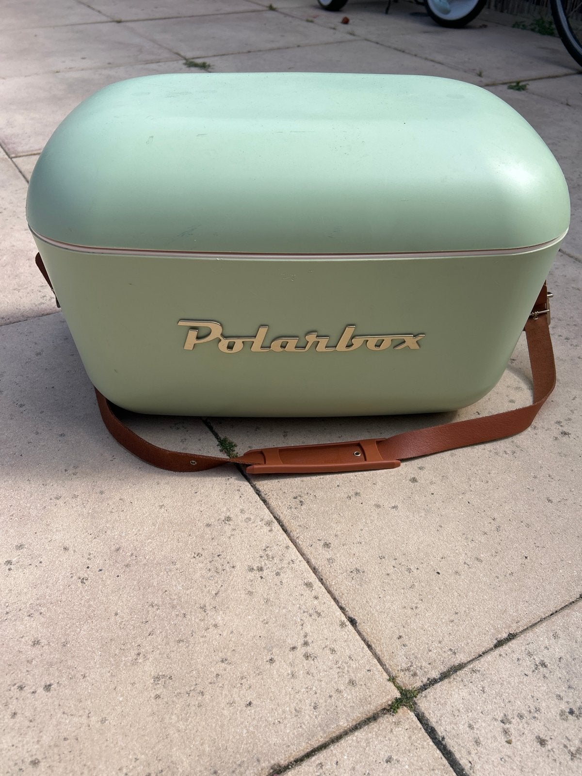 Retro Polarbox koelbox - Mintgroen met leren band, Caravans en Kamperen, Koelboxen, Ophalen, Gebruikt, Koelbox, Koelelement